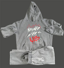 Load image into Gallery viewer, Nations vs. Us Stack jogger dark gray ash / Brown vintage washed